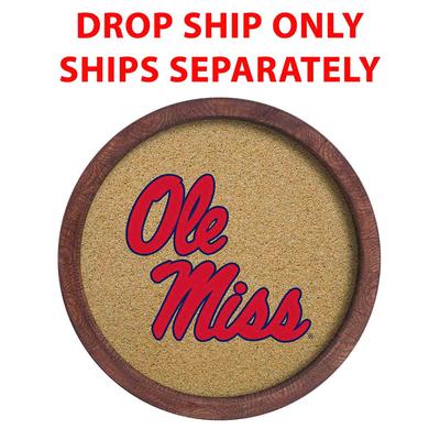 OLE MISS REBELS: FAUX BARREL FRAMED CORK BOARD