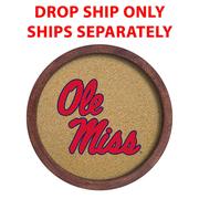 OLE MISS REBELS: FAUX BARREL FRAMED CORK BOARD