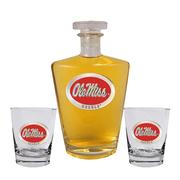 OLE MISS ROYAL DECANTER SET WITH 2 DOUBLE OLD FASHIONS