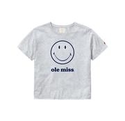 OLE MISS SMILEY FACE SS CROP TOP