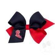 MEDIUM TWO-TONE OLE MISS GROSGRAIN BOW