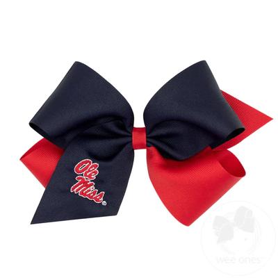 KING TWO-TONE OLE MISS GROSGRAIN BOW