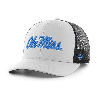 SCRIPT OLE MISS TRUCKER ALL CAP GREY