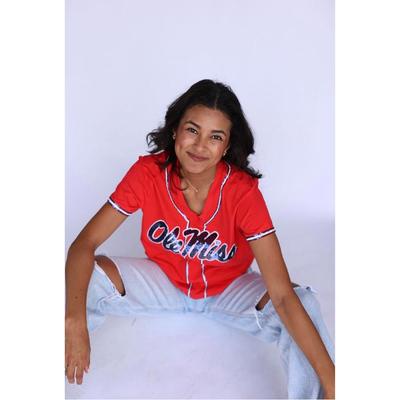 SEQUIN OLE MISS BASEBALL TEE