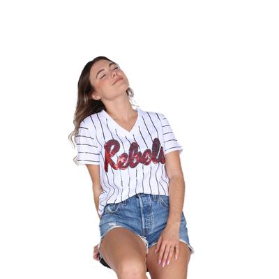 PINSTRIPE REBELS BASEBALL SLUGGER TEE