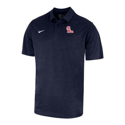 STACKED OLE MISS HEATHER POLO NAVY