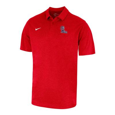 STACKED OLE MISS HEATHER POLO RED