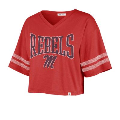 REBELS SCRIPT M FANFARE SPORTY CROP