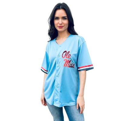 SEQUIN OLE MISS BASEBALL JERSEY