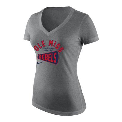 Women's 5th & Ocean by New Era White Ole Miss Rebels Lace-Up V-Neck T