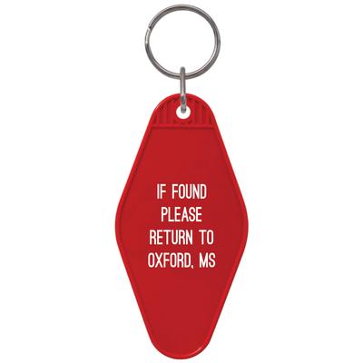 IF FOUND PLEASE RETURN TO OXFORD MOTEL KEYTAG