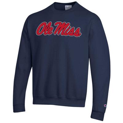 BIG AND TALL SCRIPT OLE MISS FLEECE CREW