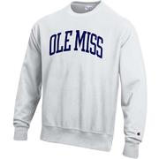 BIG AND TALL OLE MISS REVERSE WEAVE FLEECE CREW