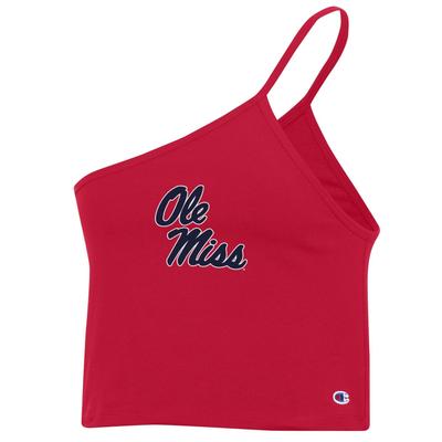 OLE MISS ONE-SHOULDER CROPPED CAMI RED