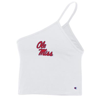 OLE MISS ONE-SHOULDER CROPPED CAMI WHITE