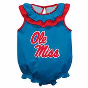 OLE MISS REBELS SLEEVELESS RUFFLE BOTTOM ONESIE