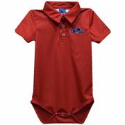 OLE MISS REBELS EMBROIDERED POLO ONESIE
