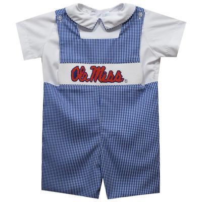 SMOCKED OLEMISS GINGHAM JON-JON