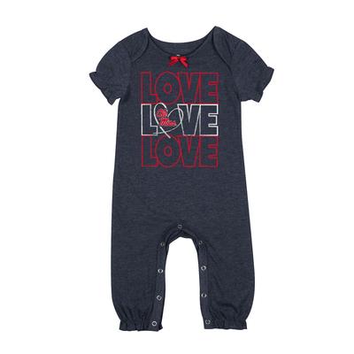 INFANT GIRLS ROCK STAR RUFFLE ROMPER NAVY