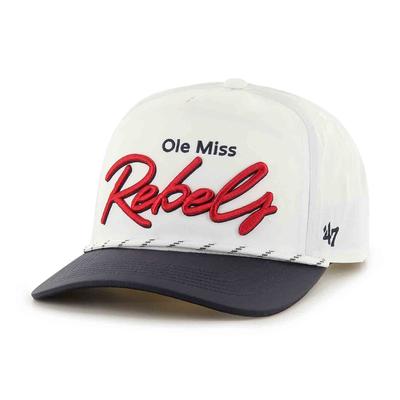 OLE MISS REBELS CHAMBERLAIN SNAPBACK HITCH CAP WHITE_NAVY