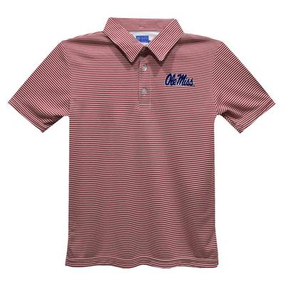 OLE MISS EMBROIDERED STRIPE POLO