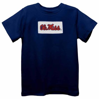 OLE MISS SMOCKED KNIT SHORT SLEEVE TEE