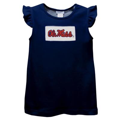 OLE MISS SMOCKED KNIT ANGEL WING SLEEVE TEE