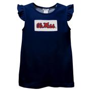 OLE MISS SMOCKED KNIT ANGEL WING SLEEVE TEE