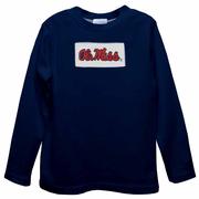 LS OLE MISS SMOCKED KNIT TEE