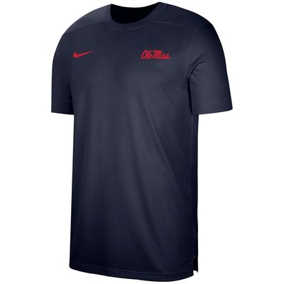 OLE MISS NIKE SIDELINE UV COACH SS TOP