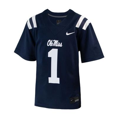 KIDS OLE MISS NO 1 FOOTBALL JERSEY