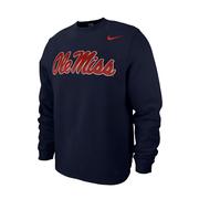 SCRIPT OLE MISS TACKLE TWILL FLEECE CREW