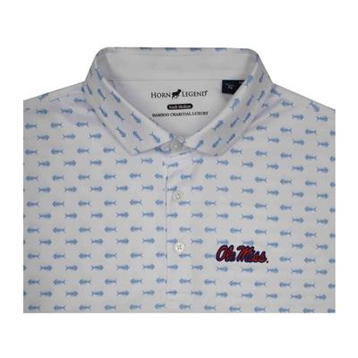 YTH OLE MISS PERFORMANCE FISH PRINT POLO