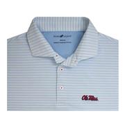 OLE MISS BAMBOO CHARCOAL STRIPE POLO