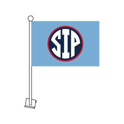 11X16 INCH LIGHT BLUE SIP LOGO CAR FLAG