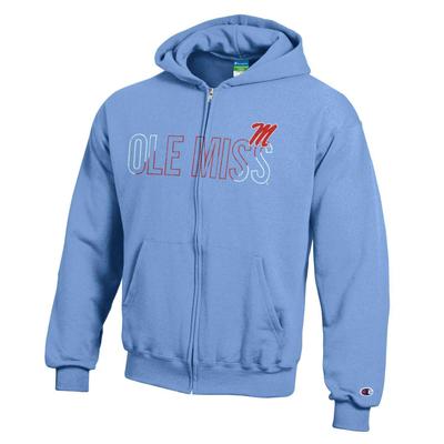 YOUTH OLE MISS SCRIPT M POWERBLEND FULLZIP HOOD