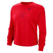 HOTTY TODDY OLE MISS NIKE COTTON LS LADIES BOXY TEE