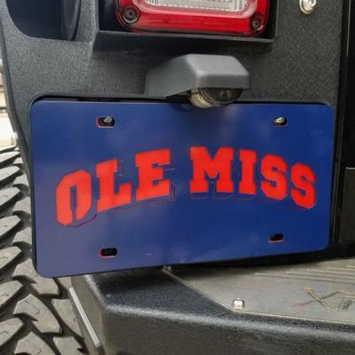 NAVY BLOCK ARCH OLE MISS LICENSE PLATE