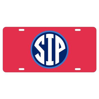 RED CIRCLE SIP LICENSE PLATE