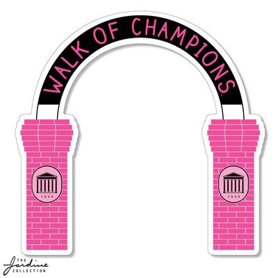 2 INCH PINK WALK OF CHAMPIONS TEXTURED STICKER