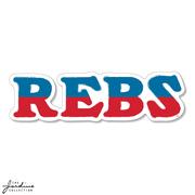 2 INCH BLUE RED REBS TEXTURED STICKER