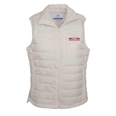 OLE MISS QUILTED PUFF VEST WITH POCKET SNOW