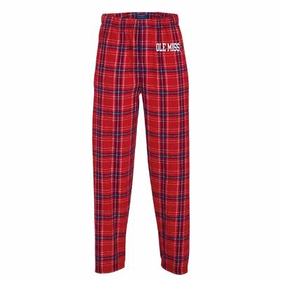 BLOCK OLE MISS FLANNEL PANT RED_KINGSTON_BRICK