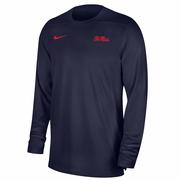 OLE MISS NIKE SIDELINE UV COACH LS TOP