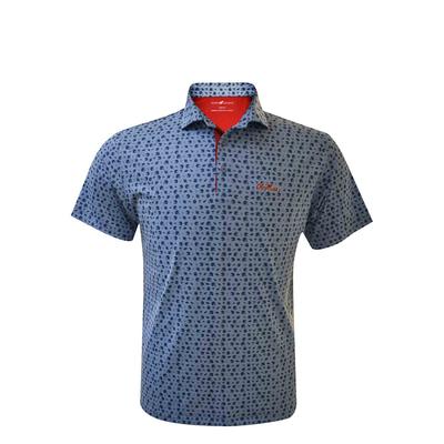 OLE MISS BAMBOO CHARCOAL FOOTBALL PRINT POLO