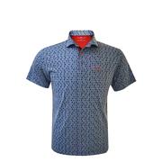 OLE MISS BAMBOO CHARCOAL FOOTBALL PRINT POLO