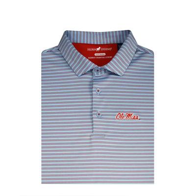 YOUTH OLE MISS BAMBOO CHARCOAL STRIPE POLO