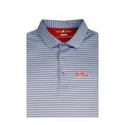 YOUTH OLE MISS BAMBOO CHARCOAL STRIPE POLO