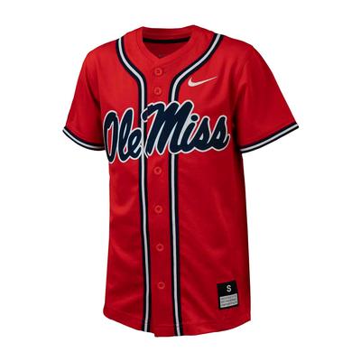 YOUTH FULL BUTTON REPLICA BASEBALL JERSEY