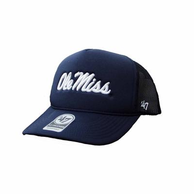 SCRIPT OLE MISS FOAM FRONT MESH TRUCKER CAP